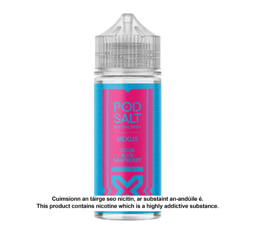 POD SALT NEXUS SOUR BLUE RASPBERRY 100ML SHORTFILL E-LIQUID