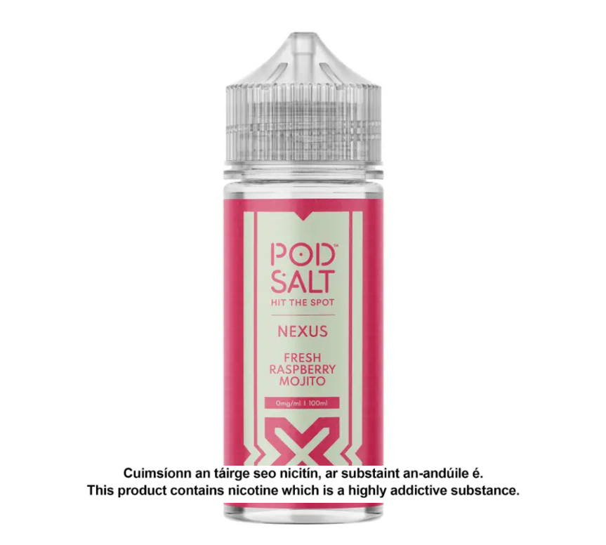 POD SALT NEXUS FRESH RASPBERRY MOJITO 100ML SHORTFILL E-LIQUID