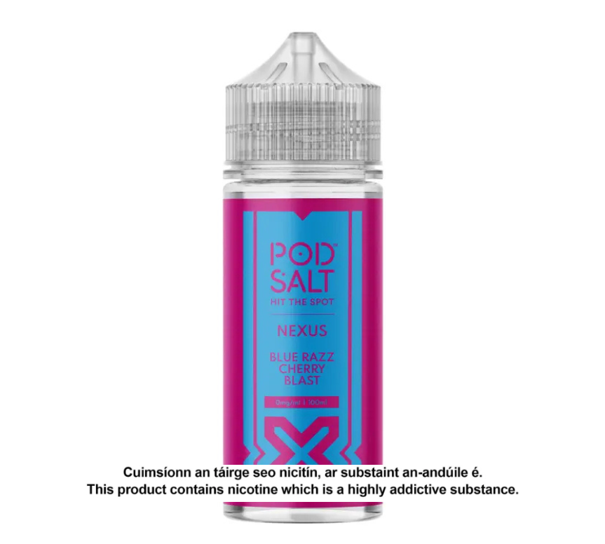 POD SALT NEXUS BLUE RAZZ CHERRY BLAST 100ML SHORTFILL E-LIQUID