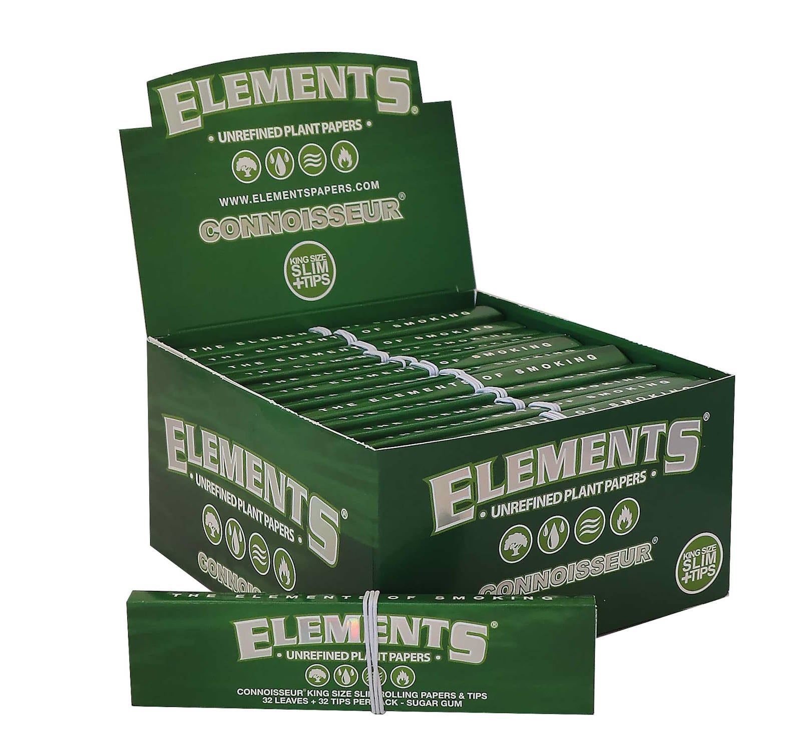 ELEMENTS Green King Size Slim – 50 Booklets