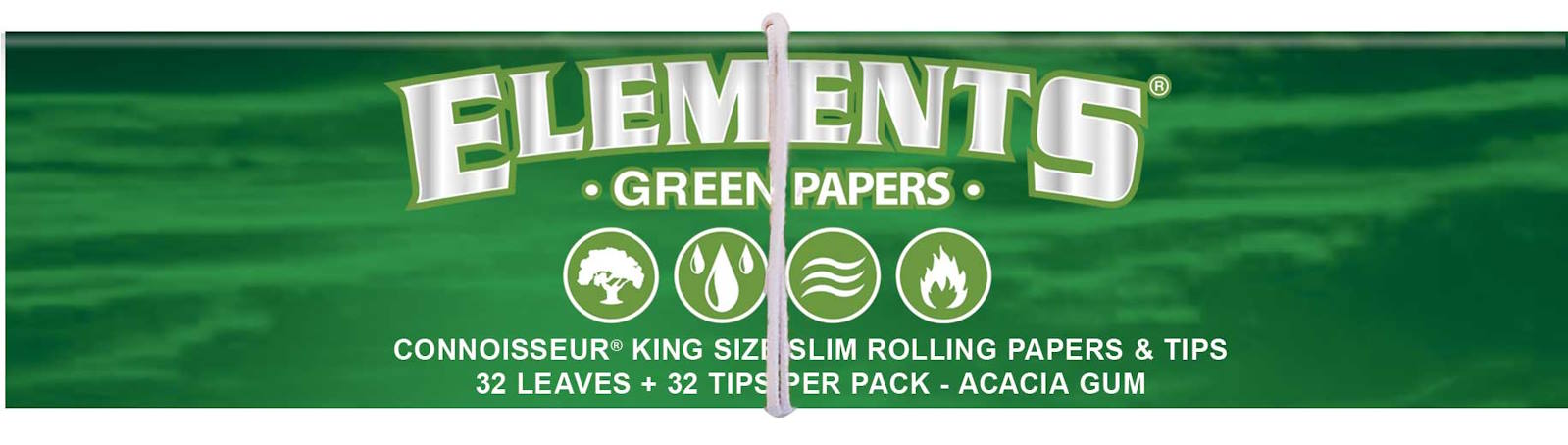 ELEMENTS Green King Size Slim – 50 Booklets