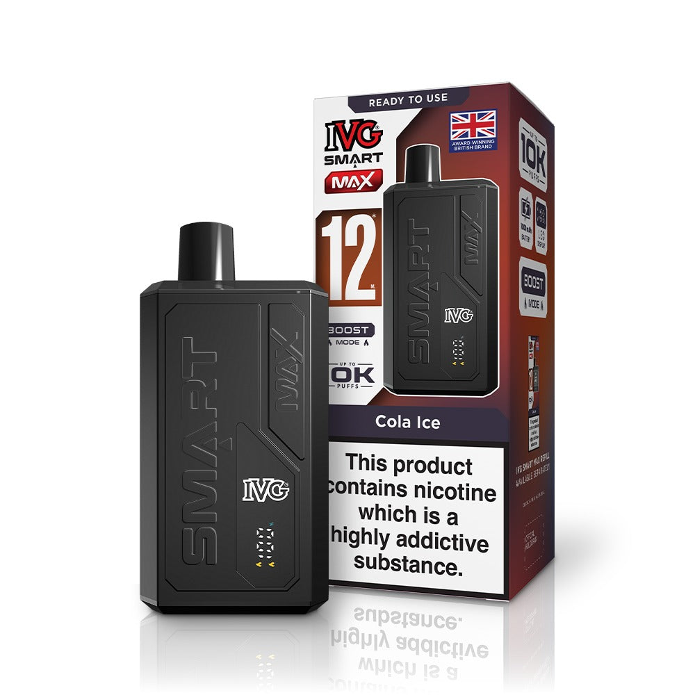 IVG vape device and packaging on a white background