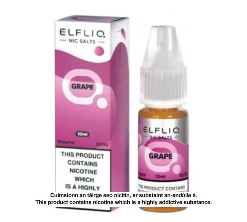 Elfliq Nic Salts - Grape - 10ml E-liquid (10 units per pack)