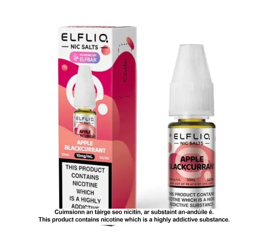 Elfliq Nic Salts - Apple Blackcurrant - 10ml E-liquid (10 units per pack)