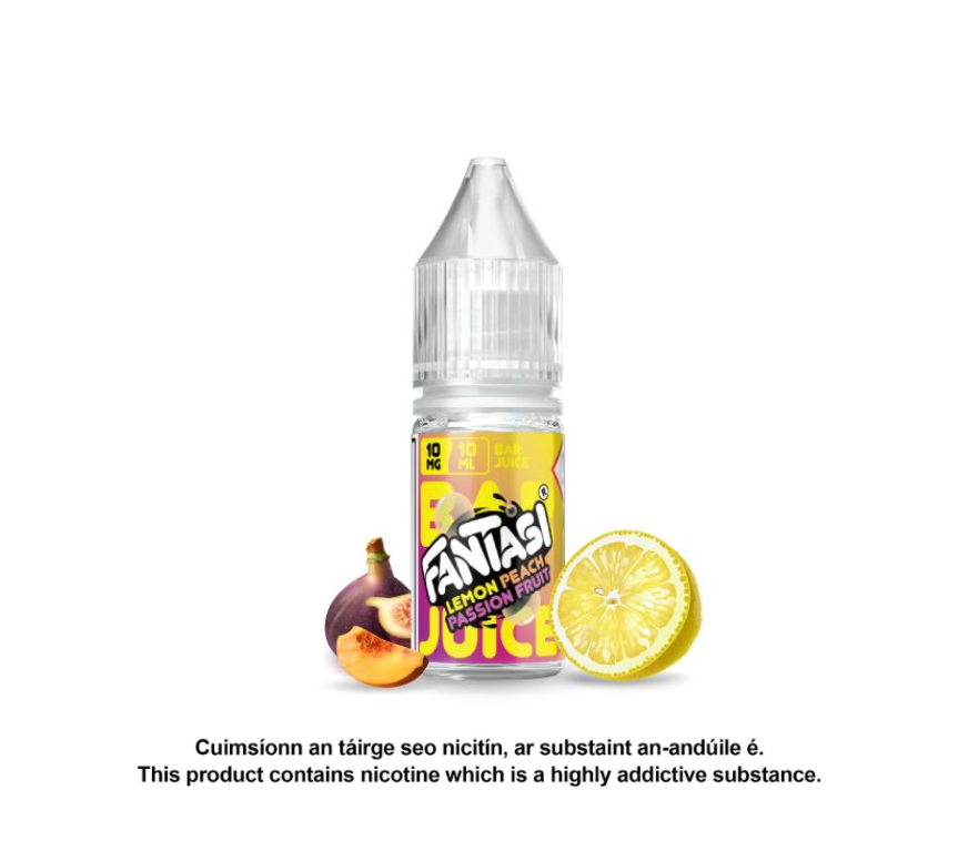 Lemon Peach Passion Fruit Ice – Fantasi Bar Juice E Liquid 10ml (10 units per pack)