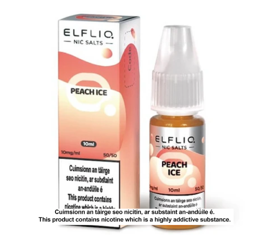 Elfliq Nic Salts - Peach Ice - 10ml E-liquid (10 units per pack)
