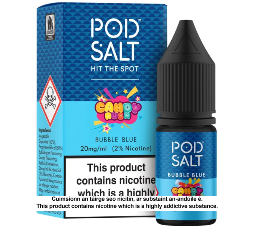 POD SALT BUBBLE BLUE 10ML NICOTINE SALT E-LIQUID FUSION (5 units per pack)