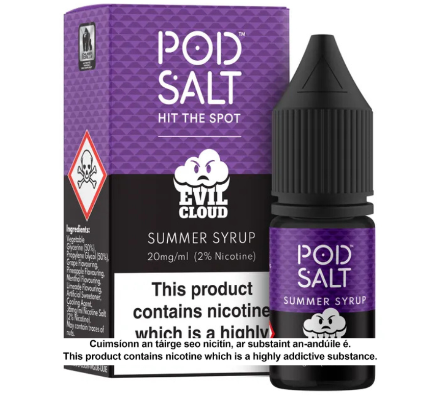 POD SALT SUMMER SYRUP 10ML NICOTINE SALT E-LIQUID FUSION (5 units per pack)