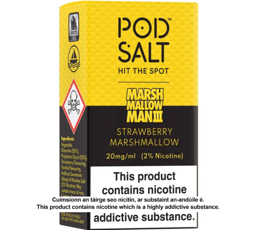 POD SALT MARINA MARSHMALLOW MAN 3 10ML NICOTINE SALT E-LIQUID FUSION (5 units per pack)