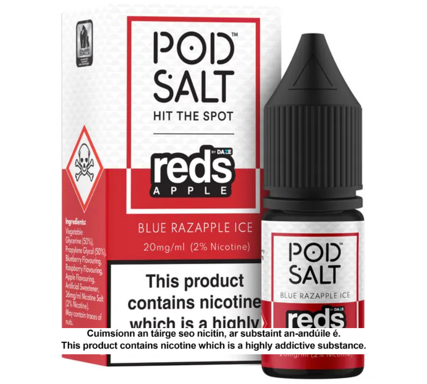 POD SALT BLUE RAZAPPLE ICE 10ML NICOTINE SALT E-LIQUID FUSION (5 units per pack)