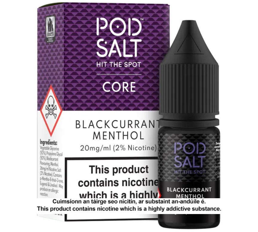 POD SALT BLACKCURRANT MENTHOL 10ML NICOTINE SALT E-LIQUID (5 units per pack)