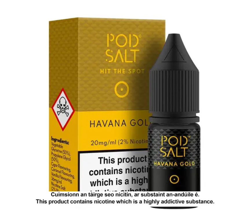 POD SALT HAVANA GOLD 10ML NICOTINE SALT E-LIQUID (5 units per pack)