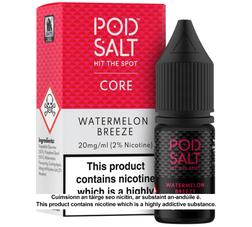 POD SALT WATERMELON BREEZE 10ML NICOTINE SALT E-LIQUID (5 units per pack)