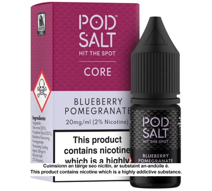 POD SALT BLUEBERRY POMEGRANATE 10ML NICOTINE SALT E-LIQUID (5 units per pack)