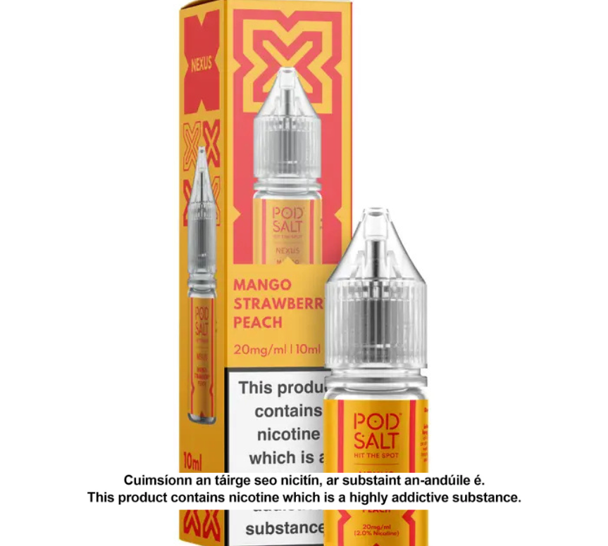 NEXUS MANGO STRAWBERRY PEACH 10ML NICOTINE SALT E-LIQUID (10 units per pack)
