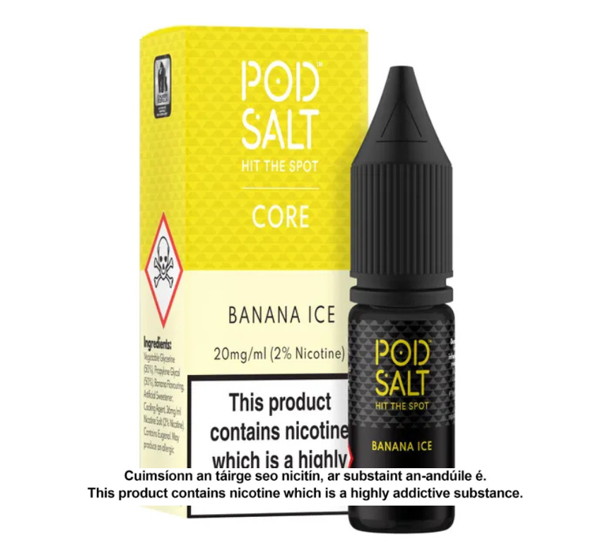 POD SALT BANANA ICE 10ML NICOTINE SALT E-LIQUID (5 units per pack)