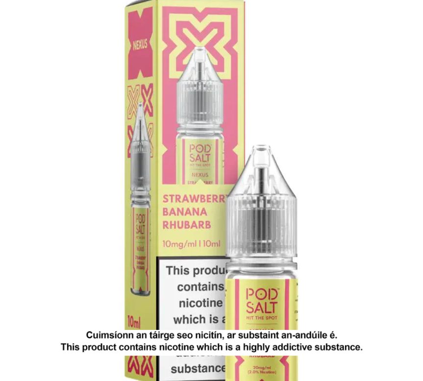 NEXUS STRAWBERRY BANANA RHUBARB 10ML NICOTINE SALT E-LIQUID (10 units per pack)