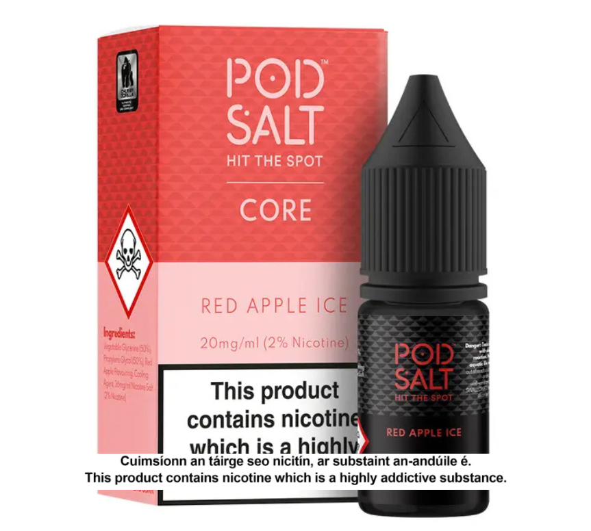 POD SALT CORE RED APPLE ICE 10ML NICOTINE SALT E-LIQUID (EN) (5 units per pack)