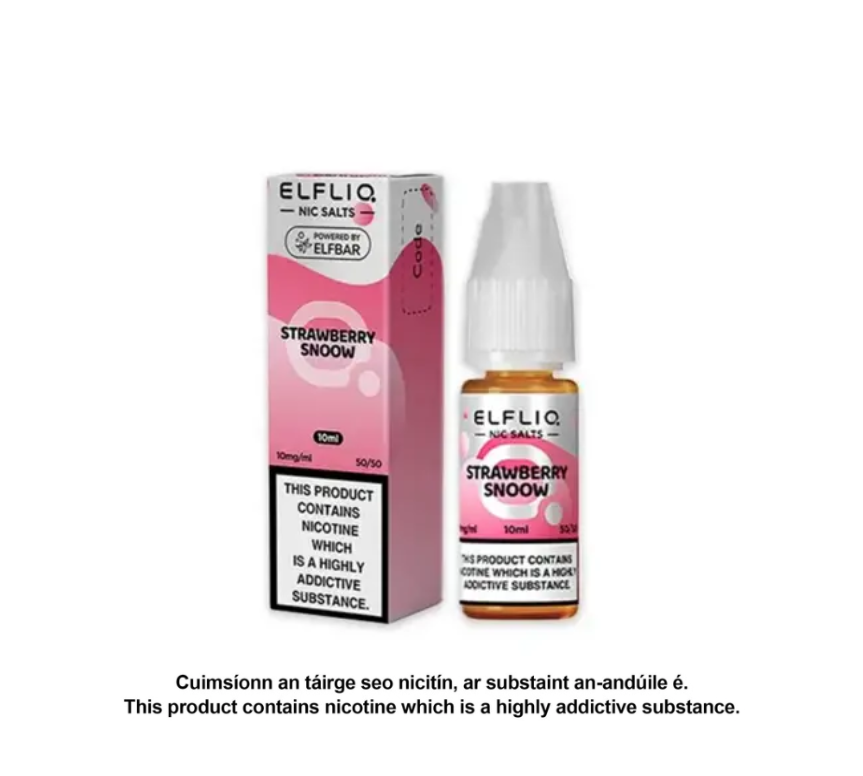 Elfliq Nic Salts - Strawberry Snoow (Strawberry Ice Cream) - 10ml E-liquid (10 units per pack)